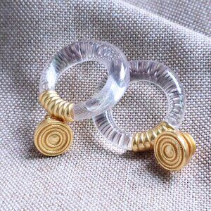 Madison Gold Clear Statement Earrings by Julie Vos